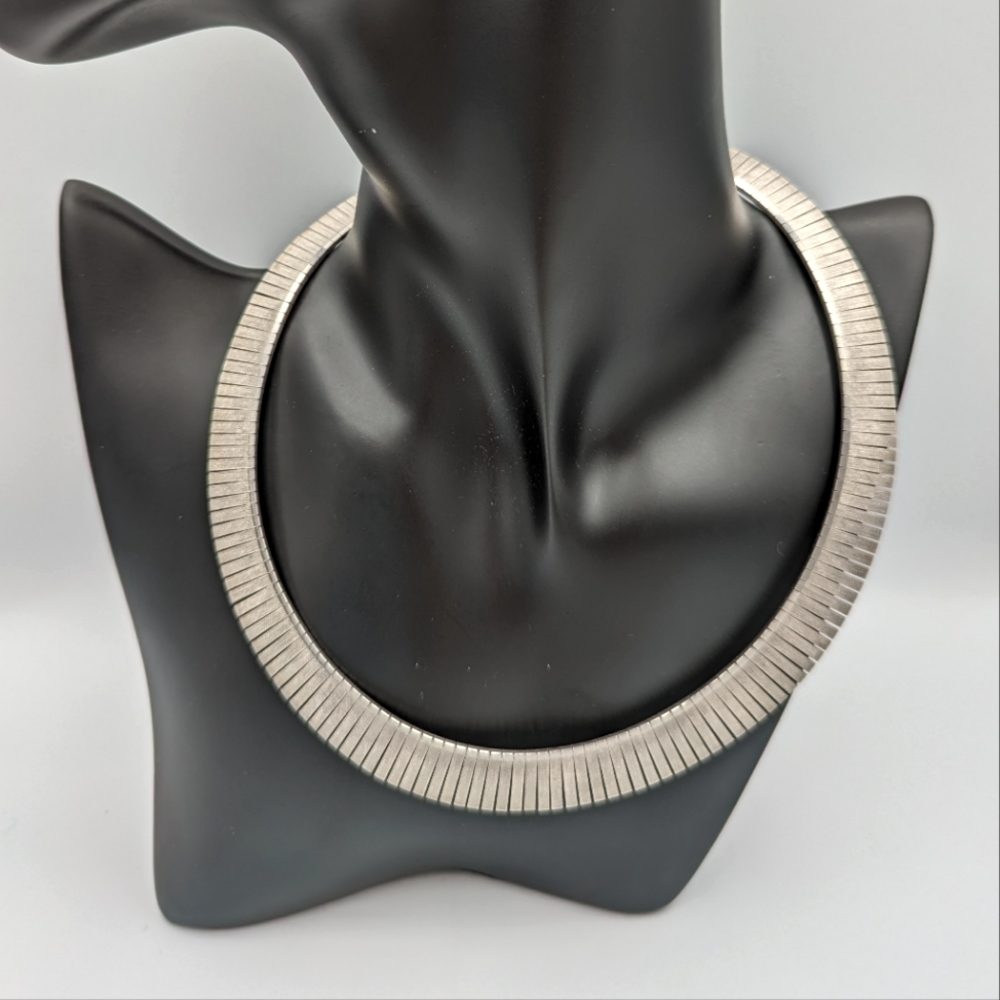 Sterling Silver Italy Tear Drop Fancy Choker Necklace, 16"